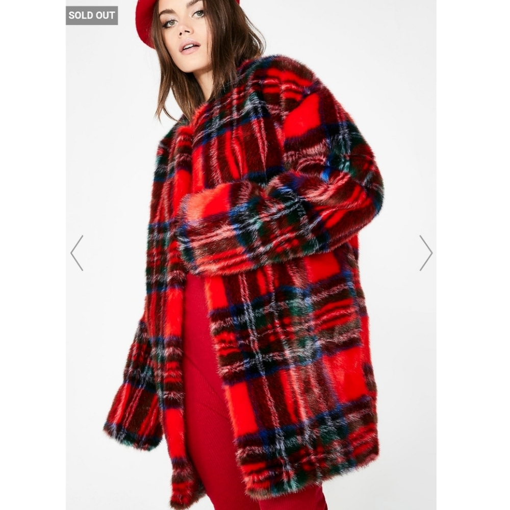Jakke red plaid jacket